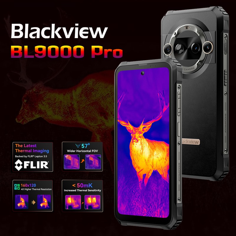 Blackview-BL9000-Pro-5G-Thermal-Imaging-Rugged-Mobile-Phone Blackview BL9000 Pro 5G Thermal Imaging Android 14 OS 120Hz 6.78"FHD+ Display IP68 Waterproof Unlocked Flir Wifi6 Rugged Mobile Phone - Image 1