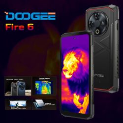 Doogee Fire 6 Thermal Imaging Rugged Phone Flir 10400mAh Android 14 OS 16GB+256G 6.56" HD+IPS Screen IP68 Waterproof  Unlocked Rugged Smartphone