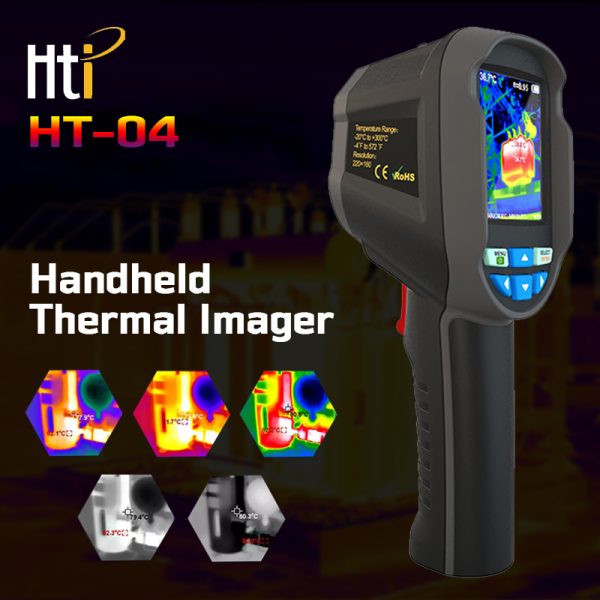 HTI HT-04 Thermal Imagers 220*160px 2.8Inch 9Hz Frame Rate Infrared Themal Imaging Camera for Temperature Measurement Industrial Inspection