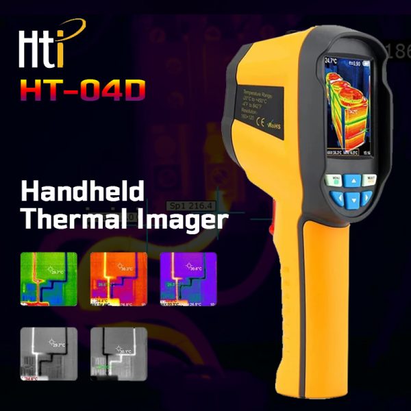 HTI HT-04D Thermal Imager 160*120px Handheld Themal Imaging Camera 2.8" LCD 300°C Range Thermal Camera for Industrial Inspection