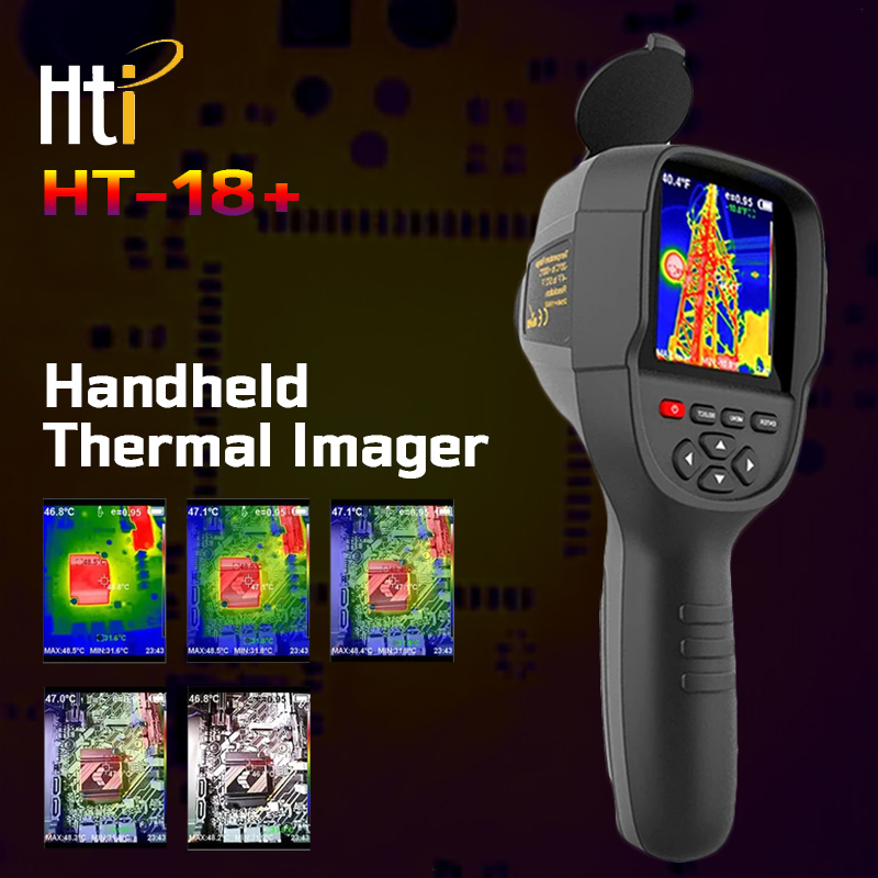 HTI HT-18+ Thermal Imager Infrared Thermal Imaging Camera 256×192px Handheld 550°C Range 3.2inch Display Thermal Camera for Construction Repair PCB Detection HTI HT-18+ Thermal Imager Infrared Thermal Imaging Camera 256×192px Handheld 550°C Range 3.2inch Display Thermal Camera for Construction Repair PCB Detection - Image 1
