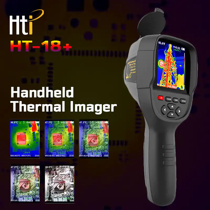 HTI HT-18+ Thermal Imager Infrared Thermal Imaging Camera 256×192px Handheld 550°C Range 3.2inch Display Thermal Camera for Construction Repair PCB Detection HTI HT-18+ Thermal Imager Infrared Thermal Imaging Camera 256×192px Handheld 550°C Range 3.2inch Display Thermal