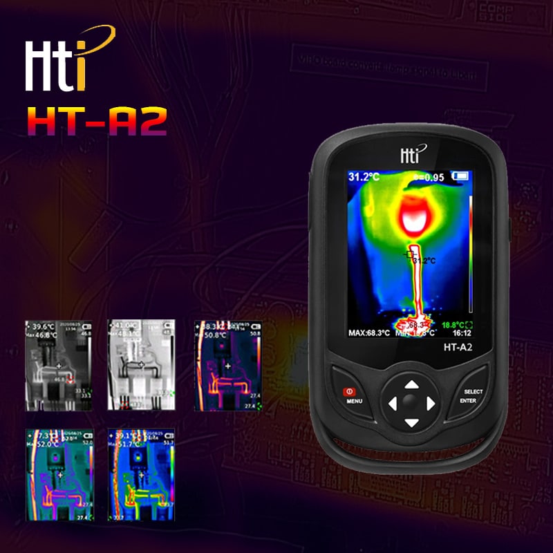 HTI-HT-A2-Thermal-Imager-Pocket-Mini-Size-Handheld-Thermo-Camera HTI HT-A2 Thermal Imager Pocket Mini Size Handheld Thermo Camera 256 ×192px 25Hz Industrial Use Portable Thermal Imaging Cam for Heat Water Pipe Detection - Image 1