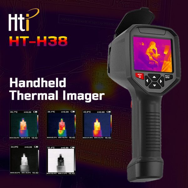 HTI HT-H38 Thermal Imager High End Handheld Thermal Imaging Camera 384 x 288px 25Hz Rate 29.2°× 21.7° FOV Infrared Camera for Industrial Pipe Heat Inspection Support Wifi