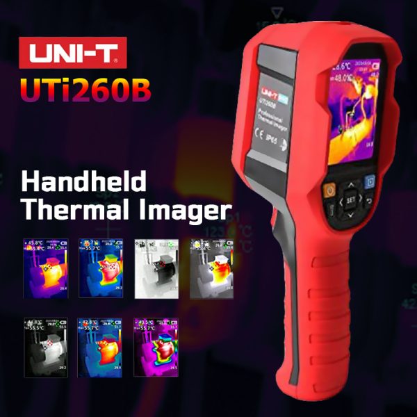 UNI-T UTi260B Thermal Imager Handheld Thermal Imaging Camera Heavy Duty 25Hz IP65 Warterproof 256x192px Infrared Cam for Industrial Inspection