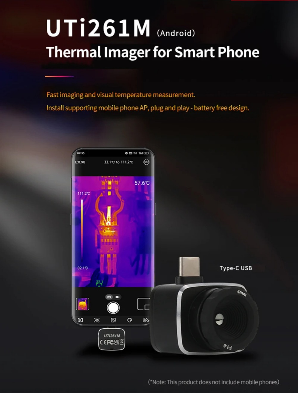 UNI-T UTi260M Thermal Imager for mobile phone