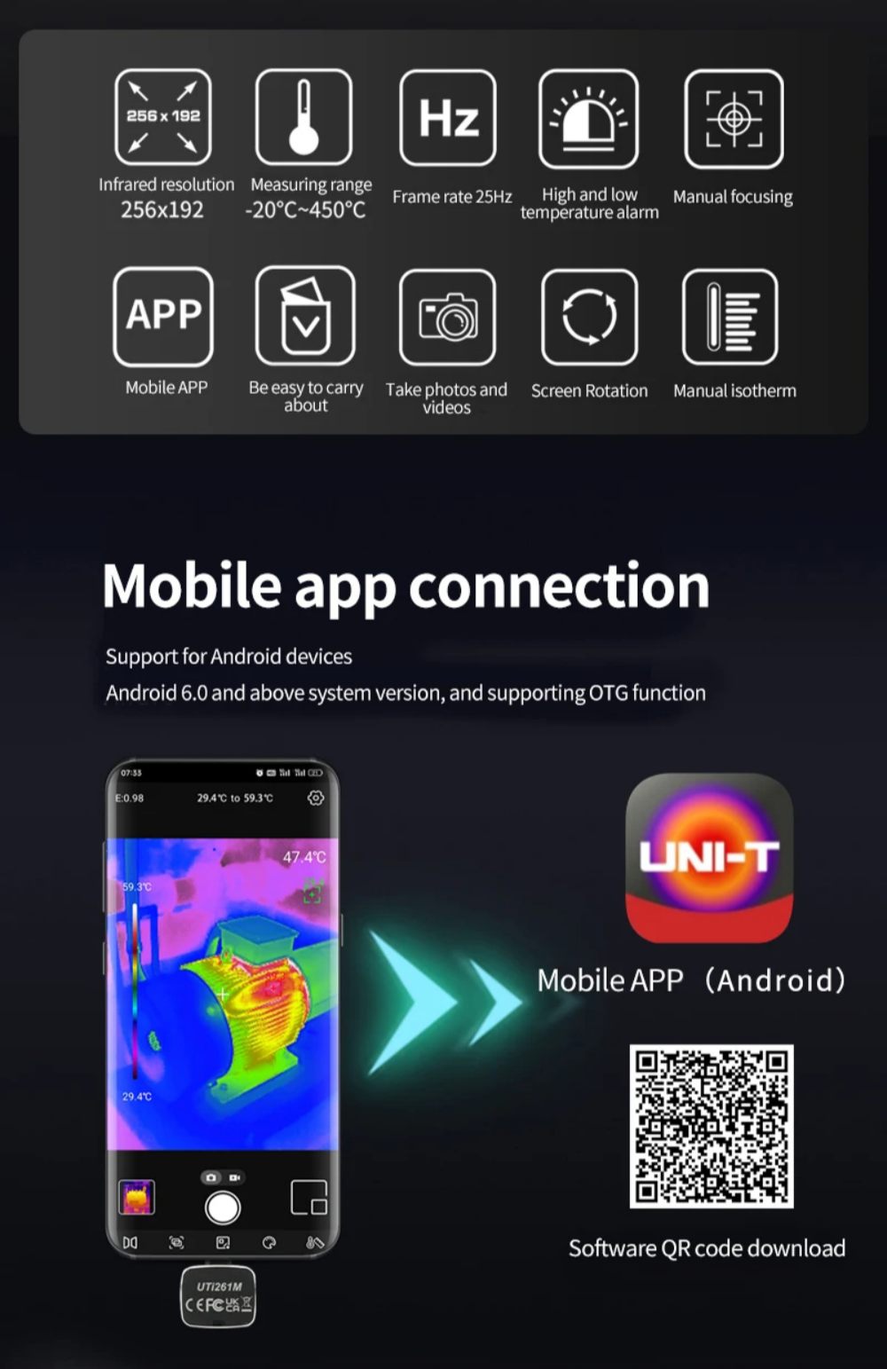 UNI-T UTi260M Thermal Imager for mobile phone