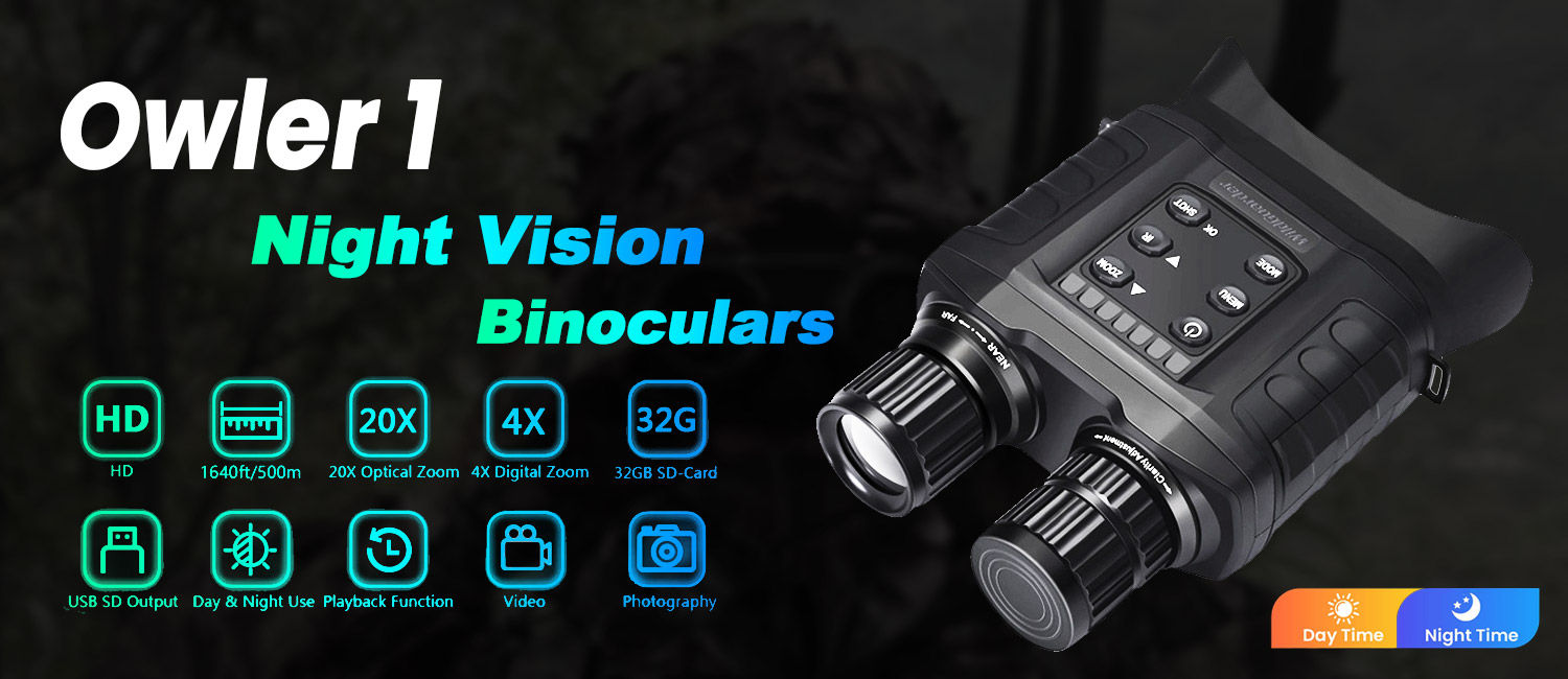 2025 Top Rated Owler1 Night Vision Binoculars 500M Range 20X Optical 4X Digital Zoom Infrared Night Vision Goggles For Hunting, Wildlife Watching (1)