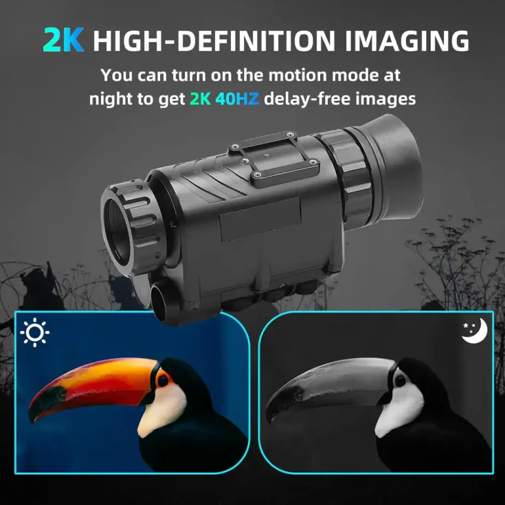 2K 40° FOV Night Vision Monocular Hands Free Head Mounted Wide Angle 4X Digital Zoom 940nm Infrared NVG 300M Range Night Vision Monocle (15)