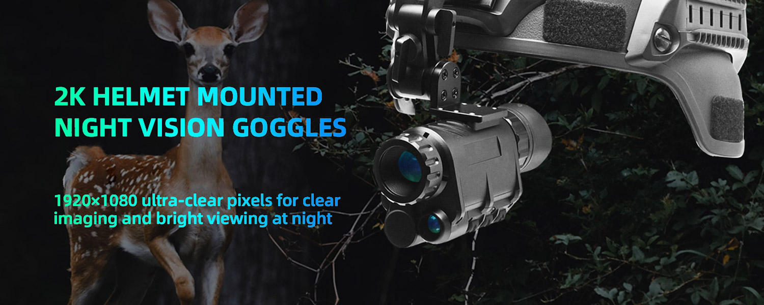 2K 40° FOV Night Vision Monocular Hands Free Head Mounted Wide Angle 4X Digital Zoom 940nm Infrared NVG 300M Range Night Vision Monocle (2)