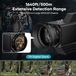 WILDGUARDER® 4K Thermal Imaging Monocular 500M Range 60 HZ 296x192px Resolution 9 Color Palettes 7x Zoom 850nm Infrared Thermal Monocular for Night Hunting - Image 3