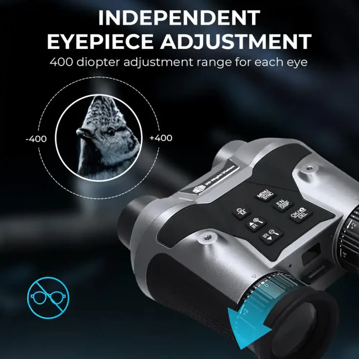 8K Picture 700M Range 4K Video Hands Free Head Mounted Night Vision Binoculars 3D VR 6X Digital Zoom IR Infrared Night Vision Goggles for Helmet for Hunting (12)