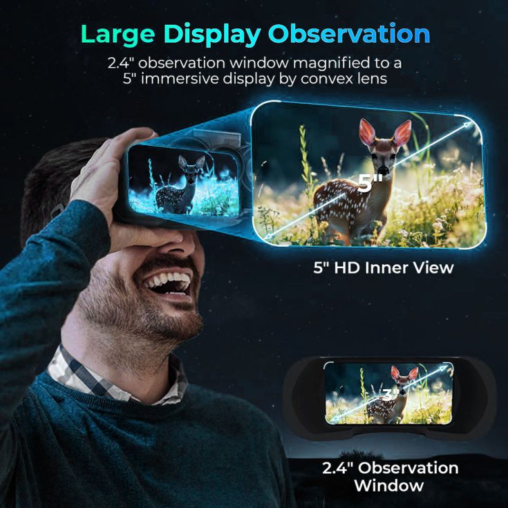Full Color 300M Range NVG Night Vision Goggles 8X Digital Zoom Hands Free Nite Vision Binoculars Hunting Binos Support Wifi and GPS for Wildlife Watching (11)