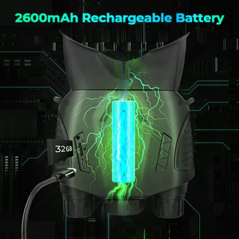 Full Color 300M Range NVG Night Vision Goggles 8X Digital Zoom Hands Free Nite Vision Binoculars Hunting Binos Support Wifi and GPS for Wildlife Watching (14)