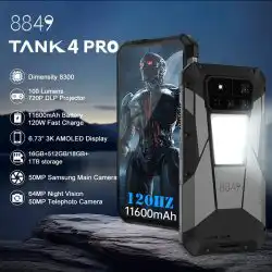 8849 Tank 4 Pro 5G Rugged Phone with 6.73" AMOLED Display Up to 36(18+18)GB+1TB 11600mAh 120W Dimensity 8300 720P Projector 64MP Night Vision Camera - Image 2