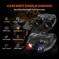 1080P FHD Night Vision Goggles 1.54" TFT Screen 850nm 7 Levels IR 300M 5X Digital Zoom Vision Night Binoculars - Image 2