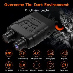 1080P Full HD Night Vision Binoculars 4X Optical Zoom 5X Digital Zoom 300M 850nm 7-Level Adjustable IR Brightness NVG Binoculars - Image 4