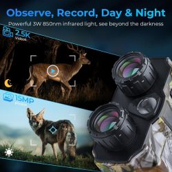 WILDGUARDER® 2.5K Full Color Vision Night Binoculars 3" Screen 850nm Infrared 300M 8X Digital Zoom Night Vision Binos with Tactical LED - Image 4