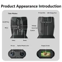 4K Night Vision Binoculars 850nm 20X Digital Zoom 3-inch HD Screen Binoculars with Night Vision - Image 4