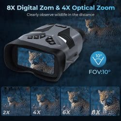 4K Night Vision Binoculars 48MP 7-inch View 4X Optical Zoom 8X Digital Zoom 4000mAh 300M 7-Level IR Binoculars and Night Vision - Image 5