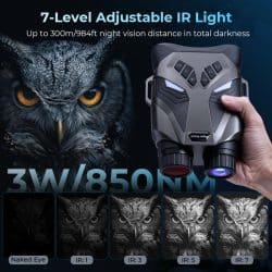 4K Night Vision Binoculars 48MP 7-inch View 4X Optical Zoom 8X Digital Zoom 4000mAh 300M 7-Level IR Binoculars and Night Vision - Image 6