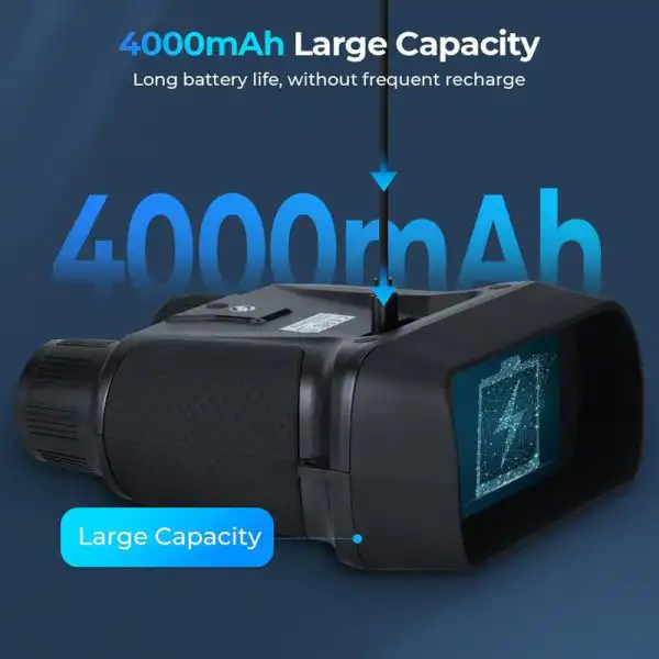 4K UHD Night Vision Binoculars 4.5" Large Display 4000mAh 850nm 7-Level Adjustable IR Light 8X Digital alternate view
