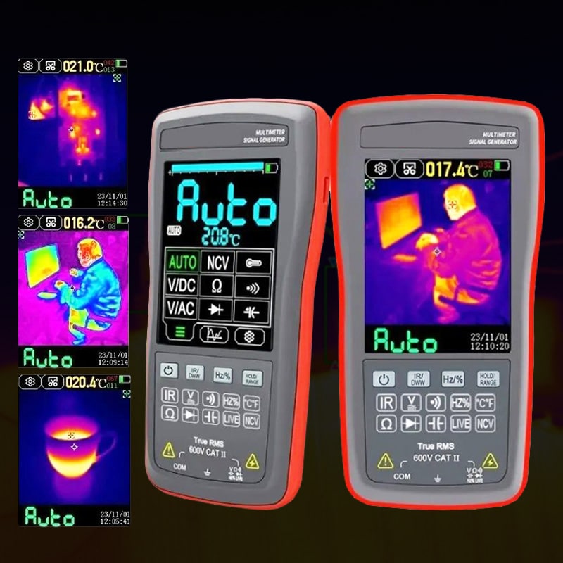 Dual-purpose Thermal Imager Multimeter (4) Dual-purpose Thermal Imager Multimeter 2.8 inch -20℃ to +550℃ 1000V DC 750V AC Thermal Imaging Camera with Multimeter - Image 1