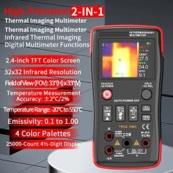 Infrared Thermography Multimeter with 2.4" TFT Screen 4 Colors -20℃ to 550℃ 1000V 750V 10A Thermal Imager Multimeter - Image 2