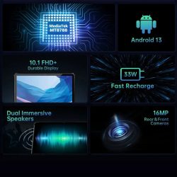 Oukitel RT6 Rugged Tablet with 10.1 Inch FHD+ Diaplay MediaTek MT8788 Android 13 Up to 16(8+8)+256GB 20000mAh Battery 33W Fast Charging - Image 2