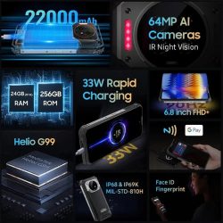 Oukitel WP19 Pro Global Rugged Phone with 6.8" FHD+ 120Hz Display Up to 24(8+16)GB RAM + 256GB ROM 22000mAh Battery 64MP IR Night Vision Camera - Image 2