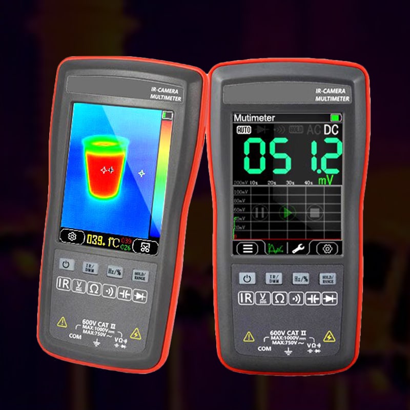 Thermal Imager Digital Multimeter (1) Thermal Imager Digital Multimeter 2.8 Inches Touch Screen -20~+400℃ 20Hz 1000V DC 750V AC IR Thermal Camera - Image 1