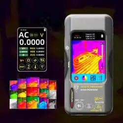 2-In-1 Thermal Imager Multimeter with 3.98" TFT LCD Screen 240*240 Pixels 25Hz 15 Colors Modes -20 – 550℃ 20000 Word Multimeter
