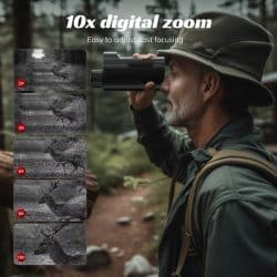 1080P HD Night Vision Monocular with 2" Screen 10X Digital Zoom 850nm 800M Night Vision Monocle for Wildlife Observation - Image 5
