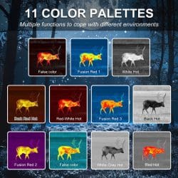 Full Color 256*192px 60Hz 11Color Palettes 2-IN-1 Thermal Imaging Monocular with 320*320px 850nm Night Vision for Hunting - Image 5