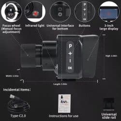 4K Digital Night Vision Binocular with 3.0" TFT Screen 300M 4X Zoom 5X Optical Magnification Night Vision Monocular for Bowfishing at Night - Image 5