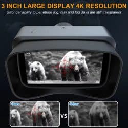 4K Digital Night Vision Binocular with 3.0" TFT Screen 300M 4X Zoom 5X Optical Magnification Night Vision Monocular for Bowfishing at Night - Image 3