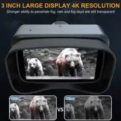 4K Digital Night Vision Binocular with 3.0" TFT Screen 300M 4X Zoom 5X Optical Magnification Night Vision Monocular for Bowfishing at Night - Image 3