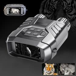 4K Full Color Night Vision Binocular with 3.0" IPS Display 300M 6X Digital Zoom 7 Levels IR Vision Night Vision Binoculars for Nighttime Game Tracking