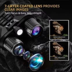 4K HD IR Night Vision Binocular with 3.0" Display 8X Digital Zoom 600M 8-Level Screen Brightness Binocular Night Vision Device for Forest Hunt - Image 5