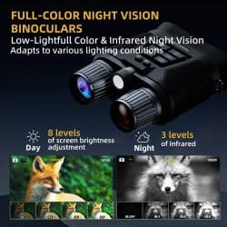 4K HD IR Night Vision Binocular with 3.0" Display 8X Digital Zoom 600M 8-Level Screen Brightness Binocular Night Vision Device for Forest Hunt - Image 6