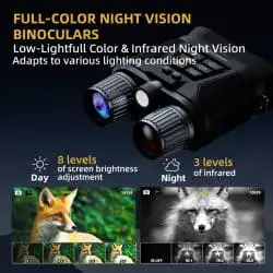 4K HD IR Night Vision Binocular with 3.0" Display 8X Digital Zoom 600M 8-Level Screen Brightness Binocular Night Vision Device for Forest Hunt - Image 6