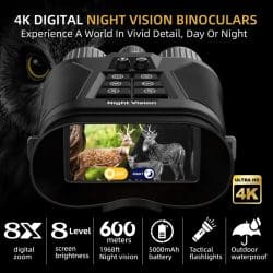 4K HD IR Night Vision Binocular with 3.0" Display 8X Digital Zoom 600M 8-Level Screen Brightness Binocular Night Vision Device for Forest Hunt - Image 2