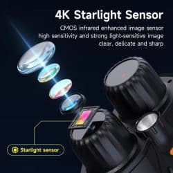 4K HD Night Vision Binocular with 3.0" IPS Screen 5W IR 800M 10X Digital Zoom 3W Strong Flashlight Night Vision Binos for Animal Watching - Image 2