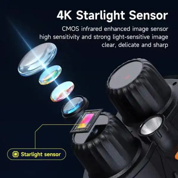 4K HD Night Vision Binocular with 3.0" IPS Screen 5W IR 800M 10X Digital Zoom 3W Strong Flashlight alternate view