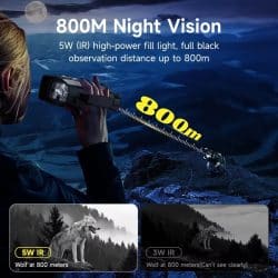 4K HD Night Vision Binocular with 3.0" IPS Screen 5W IR 800M 10X Digital Zoom 3W Strong Flashlight Night Vision Binos for Animal Watching - Image 4