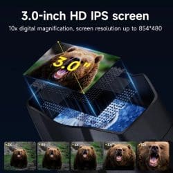 4K HD Night Vision Binocular with 3.0" IPS Screen 5W IR 800M 10X Digital Zoom 3W Strong Flashlight Night Vision Binos for Animal Watching - Image 5
