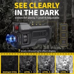 4K HD Night Vision Monocular with 1.54" IPS Screen 6X Zoom 300M 7 IR Levels Vision Monoculars for Night Camping - Image 5