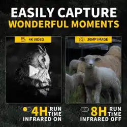4K HD Night Vision Monocular with 1.54" IPS Screen 6X Zoom 300M 7 IR Levels Vision Monoculars for Night Camping - Image 3