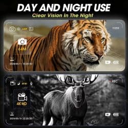 4K IR Night Vision Monocular with Animal Sound Imitator 1.54" IPS Screen 64MP 28X Zoom WiFi Monocular Night Vision for Animal Tracking - Image 6