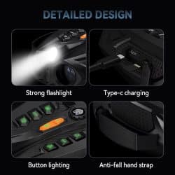 4K UHD Infrared Night Vision Binocular with 4.0" IPS Screen 5W 7 Levels IR 800M 10X Zoom 3W Strong Flashlight Vision Night Vision Binoculars for Animal Tracking - Image 3